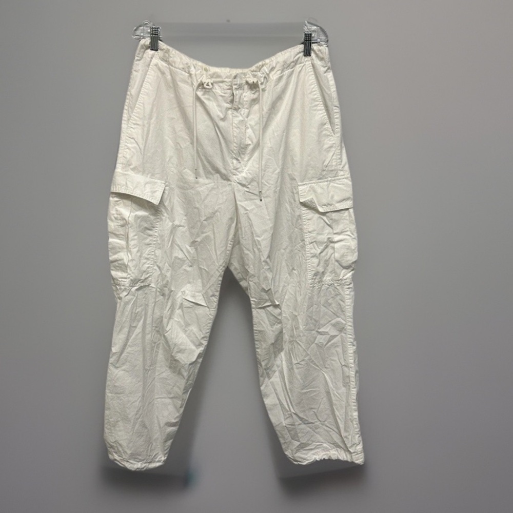 GAP Women’s White Cargo Balloon Pant Size XL Lightweight Utility Trendy Festival